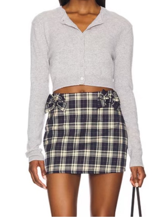 More To Come Dresses & Skirts - Revolve NWT More to Come Bow Plaid Mini Skirt